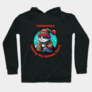 I Love Coffee Christmas And Cats, Cat And Coffee Hoodie